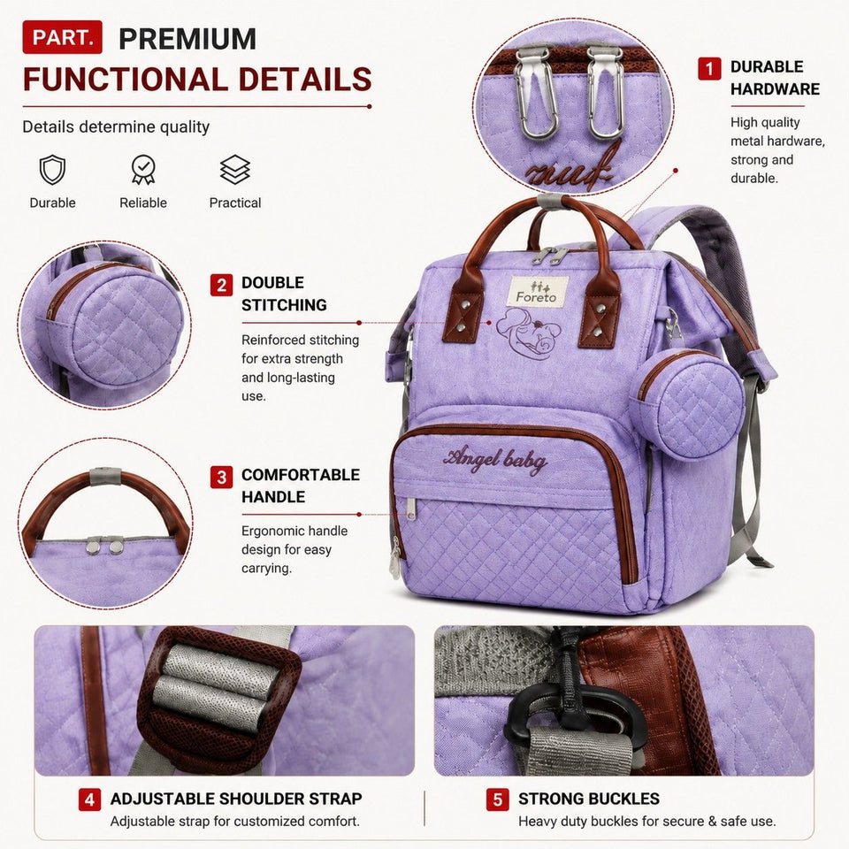 Fareto Premium Quality Diaper Bag for Mother, Multipurpose Stylish Diaper Bag (Pack Of 1)(F486)