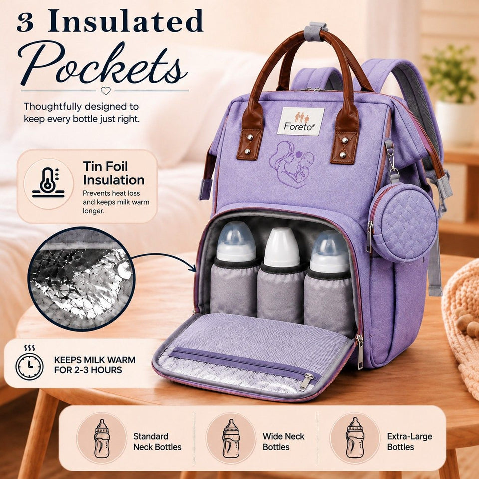 Fareto Premium Quality Diaper Bag for Mother, Multipurpose Stylish Diaper Bag (Pack Of 1)(F486)