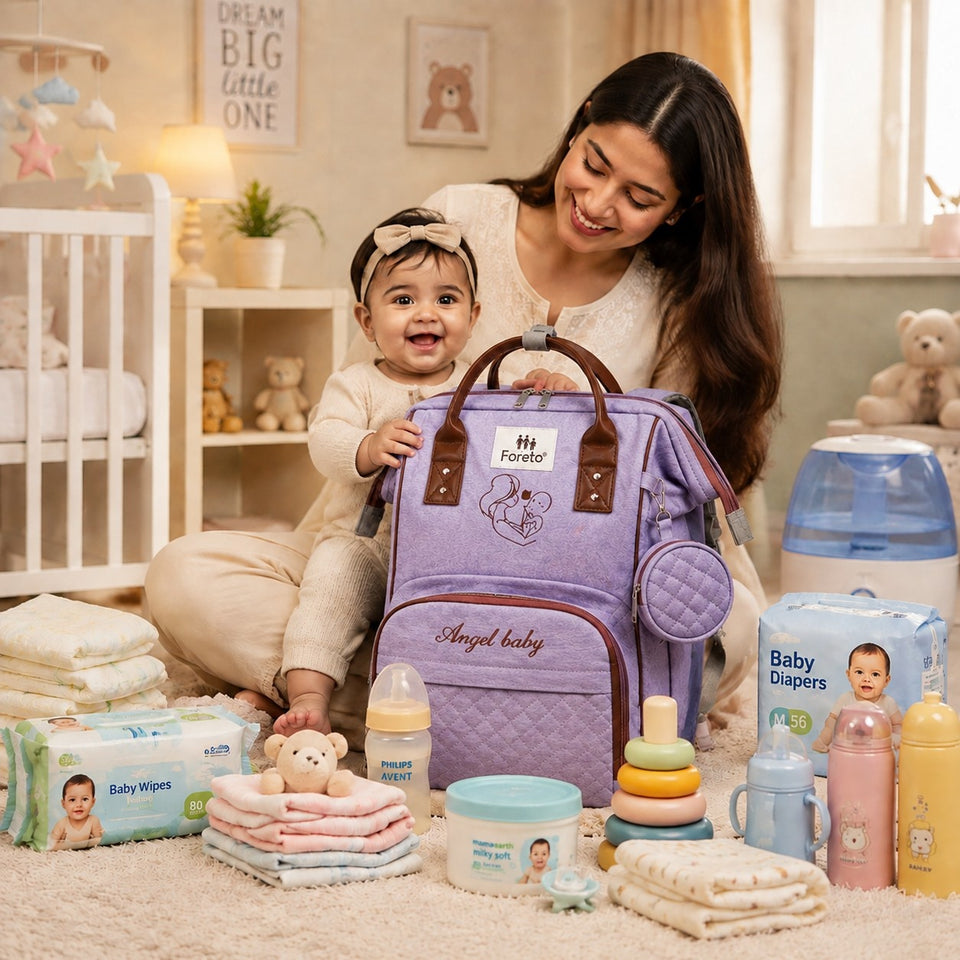 Fareto Premium Quality Diaper Bag for Mother, Multipurpose Stylish Diaper Bag (Pack Of 1)(F486)