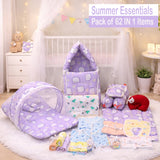 Fareto New Born Baby Summer Hospital Essentials 62 in 1 (0-6M)(F520)