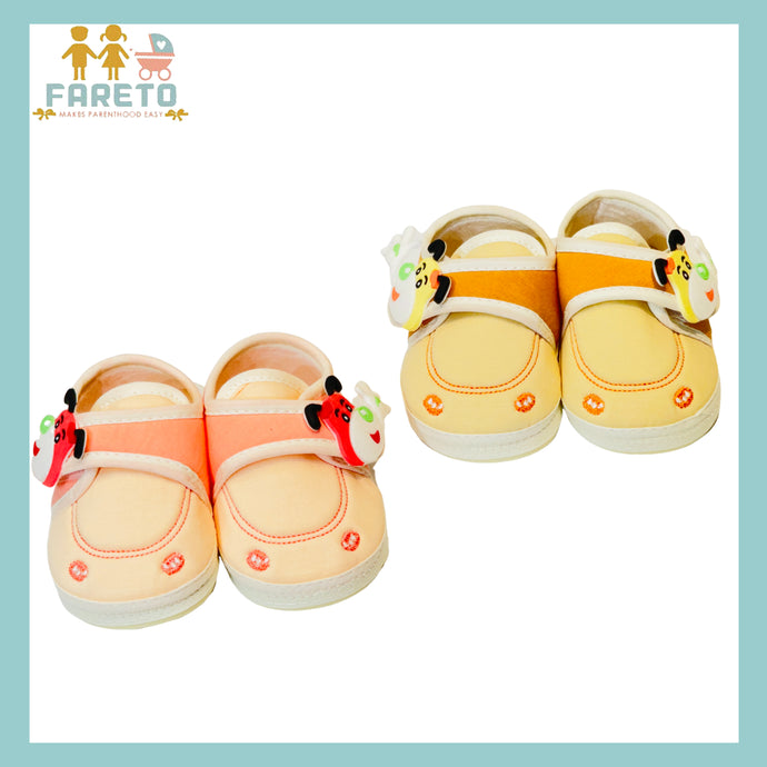 Fareto New Born Baby Boys and Girls Causal Shoes(Pack of 2)(0-6 Months)