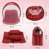 Fareto Complete Bedding Set essentials Combo For Baby (0-6 Months)(Red Polka)