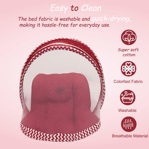 Fareto Complete Bedding Set essentials Combo For Baby (0-6 Months)(Red Polka)