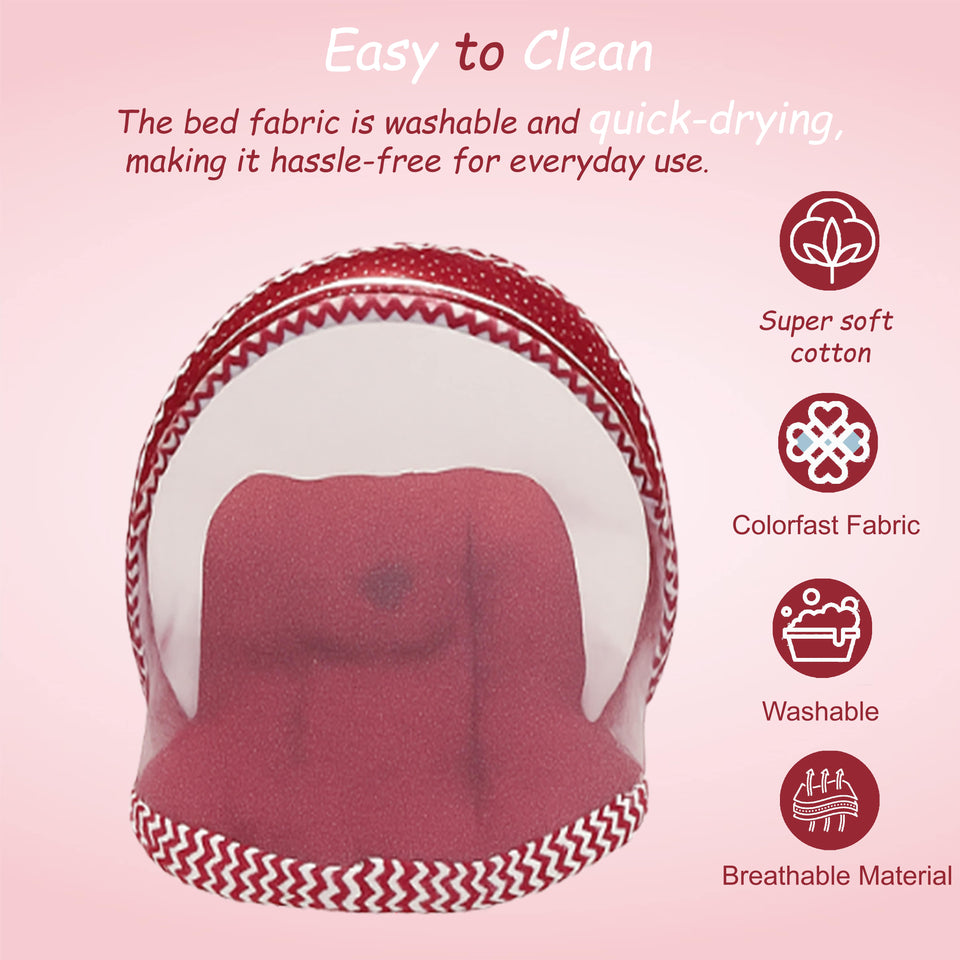 Fareto Complete Bedding Set essentials Combo For Baby (0-6 Months)(Red Polka)