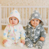 Fareto Winter Hooded Romper for Newborn Baby | Warm &  Super Soft Fleece Fabric | Front Open Style | Full Body Coverage (Pack of 1)(0–4 Months)(F607)