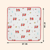 Fareto New Born Baby Muslin Hood Blanket Cum Baby Wrapper with Belt,Cotton,Organic,Super Soft,White,( Pack of 1 ) (0-1 Years )(87 X 87 CM)(F597)