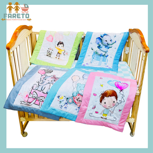 FARETO NEW BORN BABY HAND CARRY BED | GADI | (PACK OF 5) (0-8 MONTHS)(72*50CM)