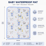Fareto Muslin Waterproof Mat Soft Sheet – Breathable, Washable & Skin-Friendly Mattress Protector, Heavy Quality, 26.5 × 20 Inch Pack of 1  (F624)