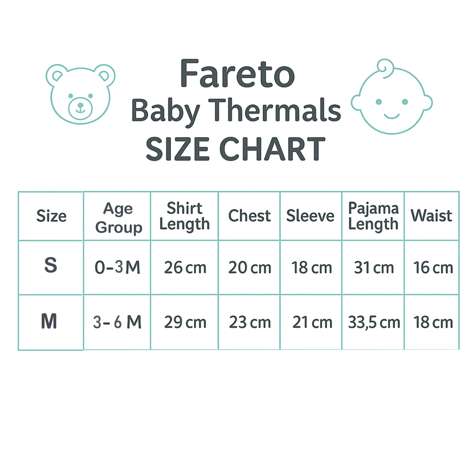 Fareto Baby Thermal Set | Front Open Winter Wear for Infants – Super Soft Cotton (Pack of 3)(F646)