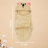 Fareto Hooded Baby Teddy Sleeping Bag – Ultra-Soft Fleece Swaddle Wrap for Newborns (0–6 Months) | Warm & Cozy Infant Blanket with Cute Ears(F642)