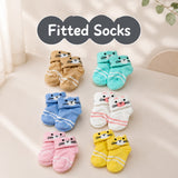 Fareto new born baby premium ultra soft socks for baby pack of 6 (0-12 months)F405