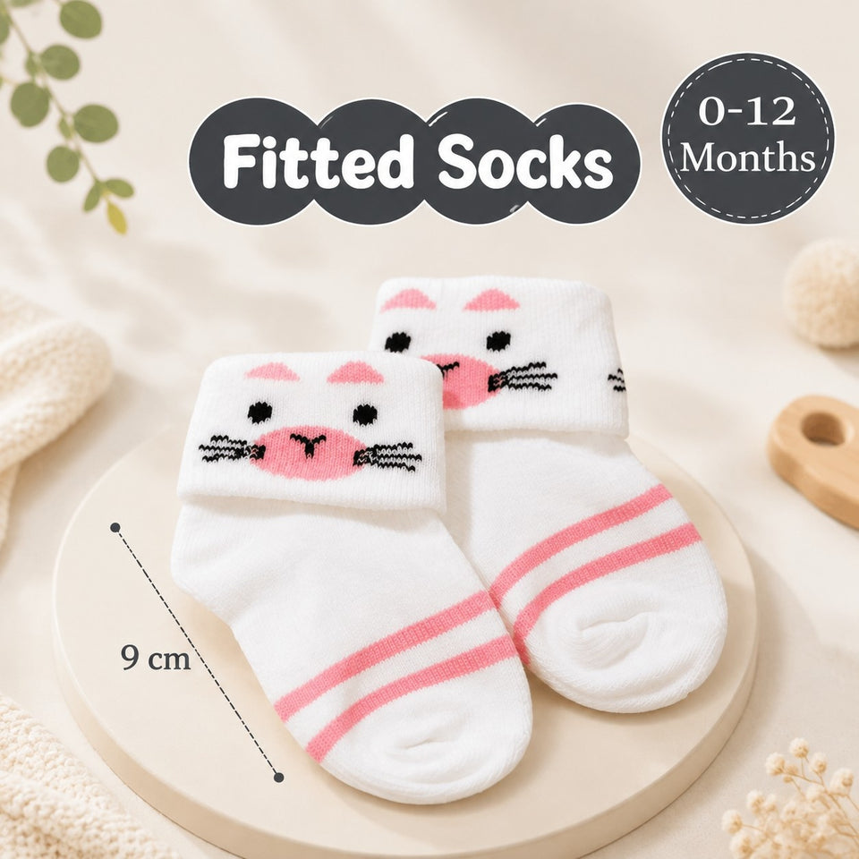Fareto new born baby premium ultra soft socks for baby pack of 6 (0-12 months)F405