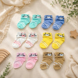 Fareto new born baby premium ultra soft socks for baby pack of 6 (0-12 months)F405