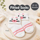 Fareto new born baby premium ultra soft socks for baby pack of 6 (0-12 months)F405