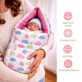 FARETO COMPLETE BEDDING SET ESSENTIALS COMBO FOR BABY (0-6 MONTHS)(PEACH SPIRAL)(F320)