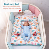 FARETO COMBO OF BABY MATTRESS WITH NET | SLEEPING BAG | 4 PCS BEDDING SET(0-6 MONTHS)(PISTA GREEN SPIRAL)(F324)