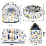 FARETO COMPLETE BEDDING SET ESSENTIALS COMBO FOR BABY (0-6 MONTHS)(GREY SPIRAL)(F319)