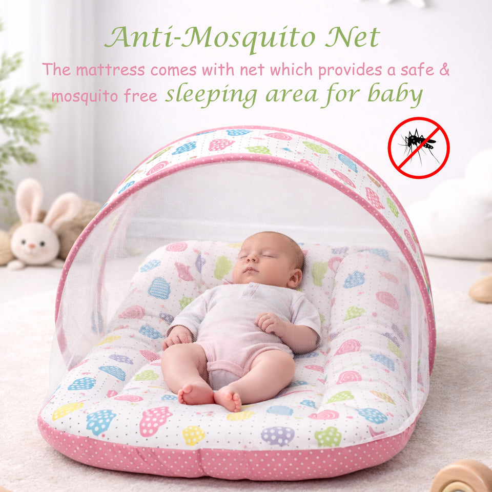 FARETO COMPLETE BEDDING SET ESSENTIALS COMBO FOR BABY (0-6 MONTHS)(PEACH SPIRAL)(F320)