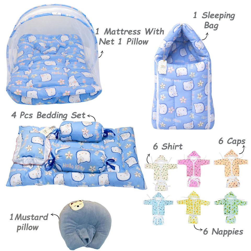 Fareto New Born Baby Summer Hospital Essentials 62 in 1 (0-6M)(F525)