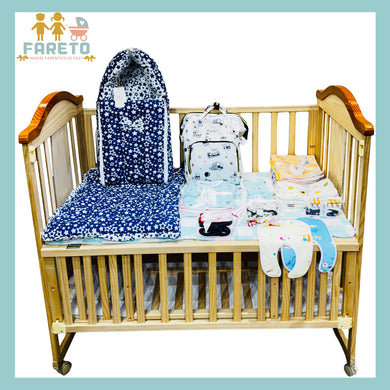 Fareto New Born Baby Premium Summer Essentials 54 In 1 Hospital Combo (0-6 Months)