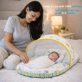 FARETO COMPLETE BEDDING SET ESSENTIALS COMBO FOR BABY (0-6 MONTHS)(GOOD NIGHT BLUE)(F384)