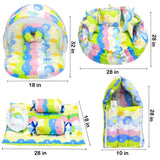 FARETO COMPLETE BEDDING SET ESSENTIALS COMBO FOR BABY (0-6 MONTHS)(New-Star-Blue)(F572)