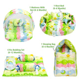 FARETO COMPLETE BEDDING SET ESSENTIALS COMBO FOR BABY (0-6 MONTHS)(New-Star-Blue)(F572)