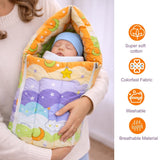 FARETO COMPLETE BEDDING SET ESSENTIALS COMBO FOR BABY (0-6 MONTHS)(New-Star-Blue)(F572)