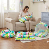 FARETO COMPLETE BEDDING SET ESSENTIALS COMBO FOR BABY (0-6 MONTHS)(New-Star-Blue)(F572)