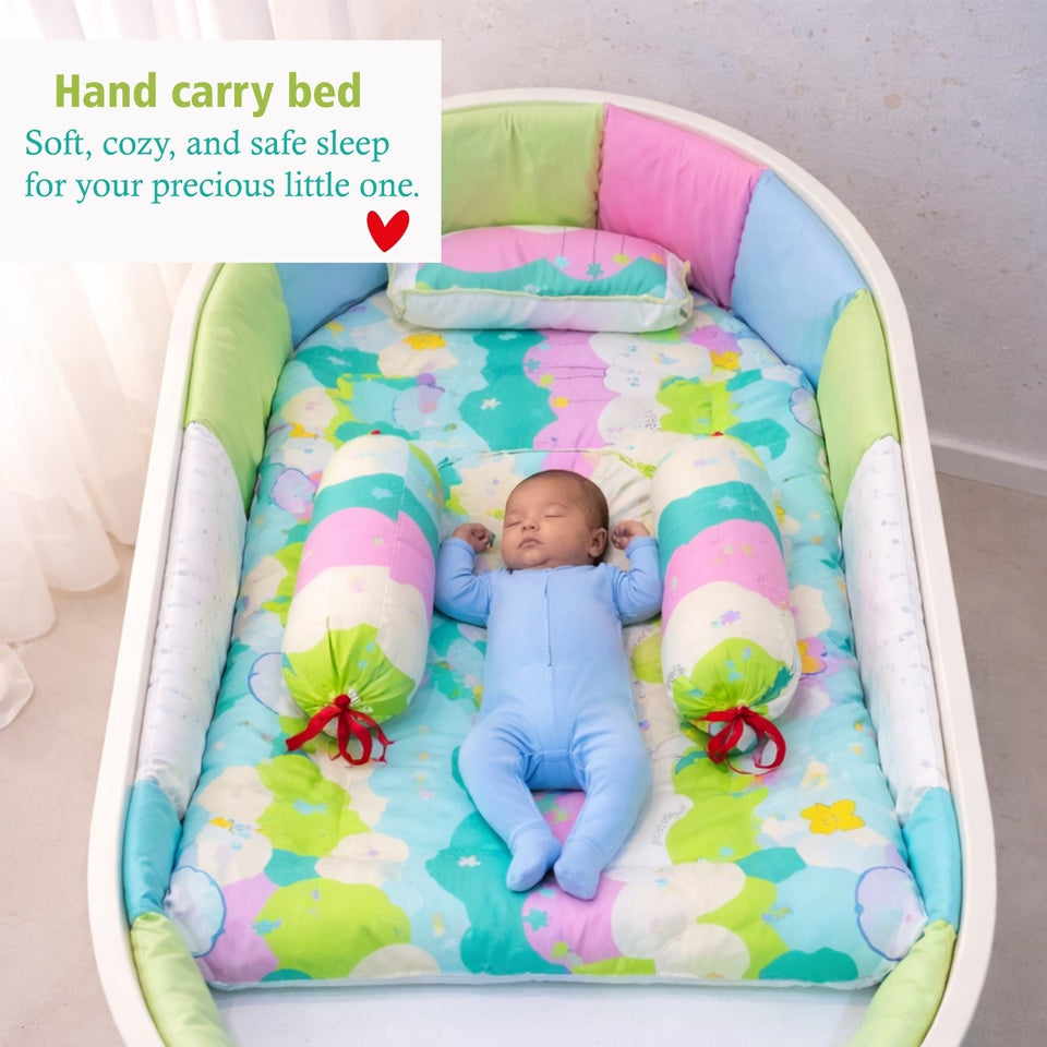 FARETO COMPLETE BEDDING SET ESSENTIALS COMBO FOR BABY (0-6 MONTHS)(New-Star-Blue)(F572)