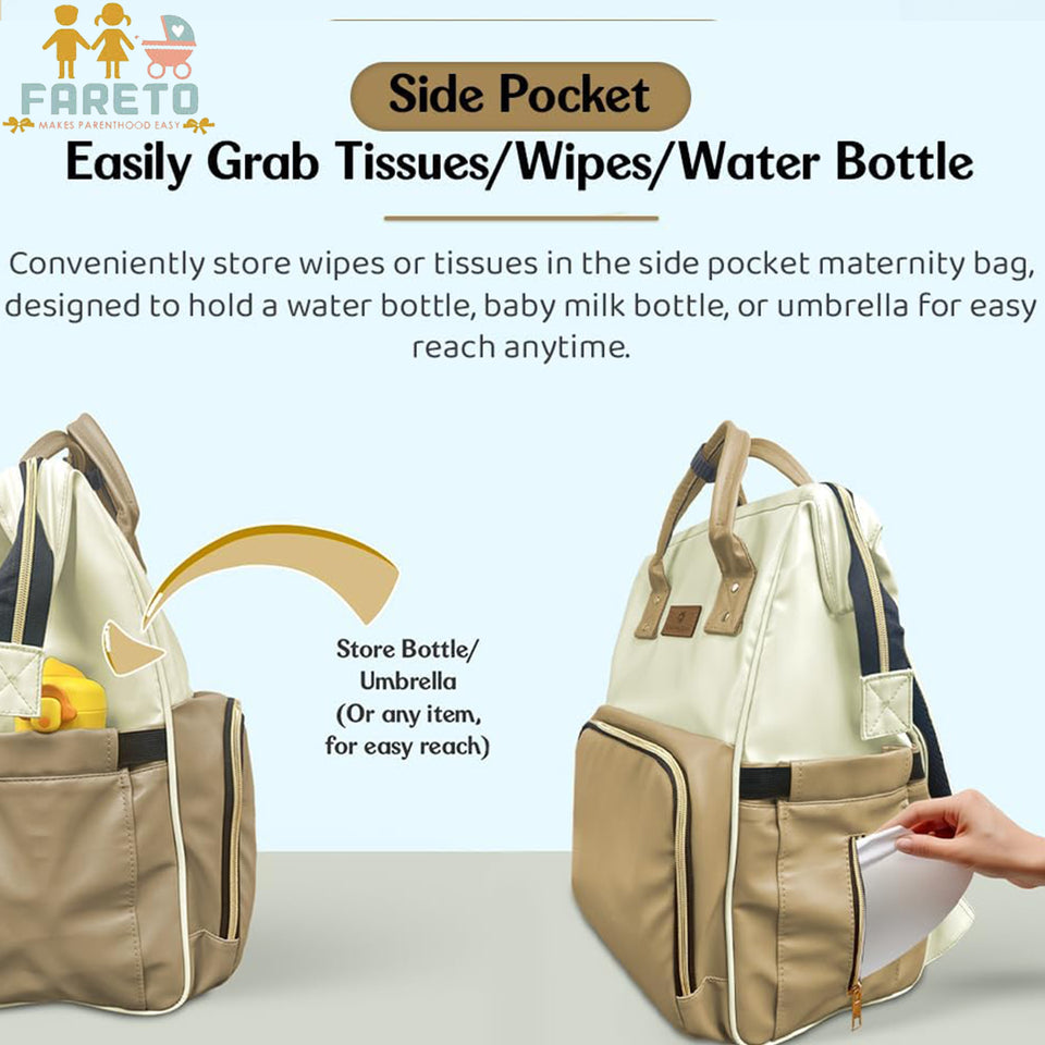 FARETO PREMIUM QUALITY DIAPER BAG FOR MOTHER, MULTIPURPOSE STYLISH DIAPER BAG (PACK OF 1)