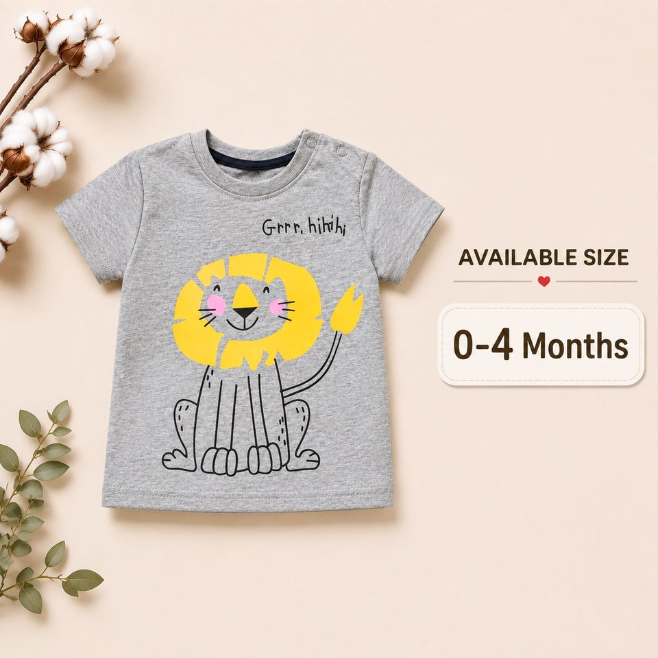 Fareto Baby Boy's & Baby Girl's Half Sleeves T-Shirt | Daily Wear T-Shirts(Pack of 6)(0- 4 Months)(F06)