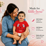 Fareto Baby Boy's & Baby Girl's Half Sleeves T-Shirt | Daily Wear T-Shirts(Touch button)(Pack of 5)(F132)