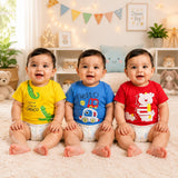 Fareto Baby's & Kid's 100% Cotton Half Sleeves T-Shirt(Pack of 3)(F65)
