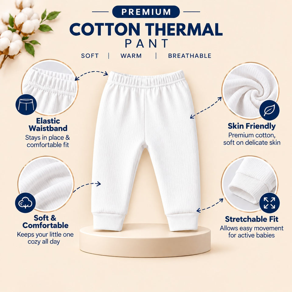 Fareto Baby Premium Winter Thermal Set | Front Open Full Sleeve Shirt & Pant | Soft, Warm & Comfortable | Pack of 2(F811)