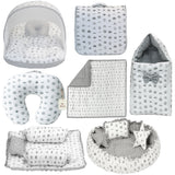 Fareto Baby bedding Essentials 1 Nest | 1 Mattress with net | 1 Carry bed | 1 Bolster set | 1 Carry bag | 1 Portable bed | 1 Feeding pillow | 1 Blanket (0-6M)