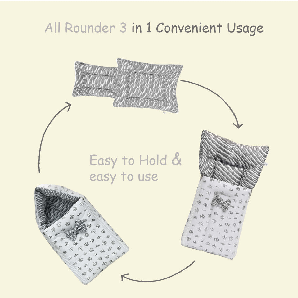 FARETO COMPLETE BEDDING SET ESSENTIALS COMBO FOR BABY (0-6 MONTHS)( TAJ  )