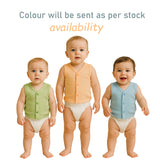 Fareto Baby Front Open Thermal Vest (Pack of 3) | Winter Season Warm Innerwear | Soft Ribbed Sleeveless Thermals for Newborn & Infants(F682)