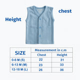 Fareto Baby Front Open Thermal Vest (Pack of 3) | Winter Season Warm Innerwear | Soft Ribbed Sleeveless Thermals for Newborn & Infants(F682)