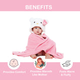 Fareto Super Soft Baby Hooded Towel – Cartoon Animal Design | Cozy, Lightweight & Skin-Friendly Swaddle for Newborns & Kids (Pack of 1)(F620)