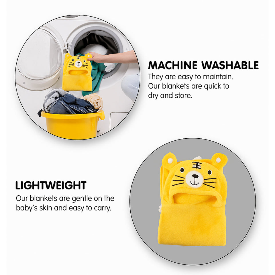 Fareto Super Soft Baby Hooded Towel – Cartoon Animal Design | Cozy, Lightweight & Skin-Friendly Swaddle for Newborns & Kids (Pack of 1)(F620)