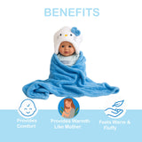 Fareto Super Soft Baby Hooded Towel – Cartoon Animal Design | Cozy, Lightweight & Skin-Friendly Swaddle for Newborns & Kids (Pack of 1)(F620)