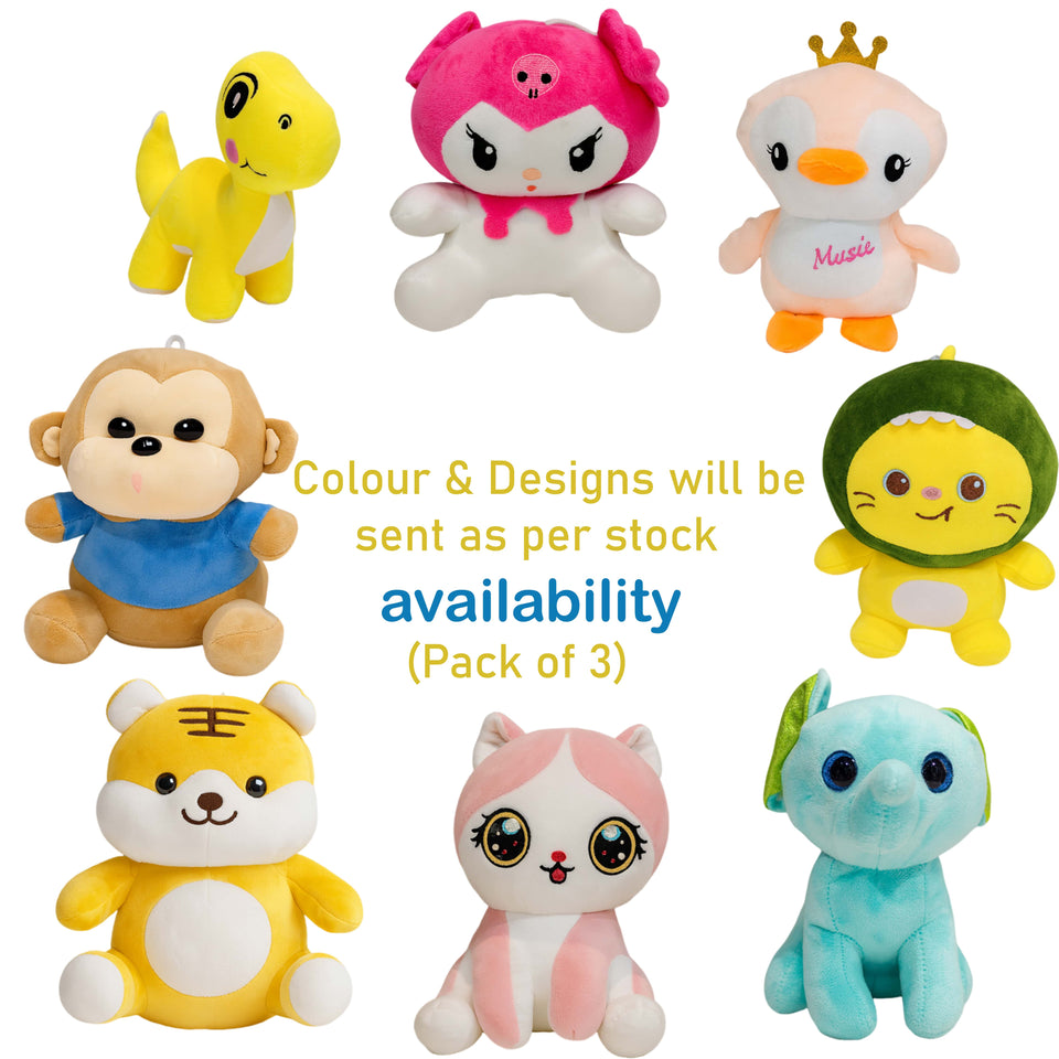 Fareto Premium Soft Toy Pack of 3  Plush toy  – Perfect Baby & Kids Gift(F632)