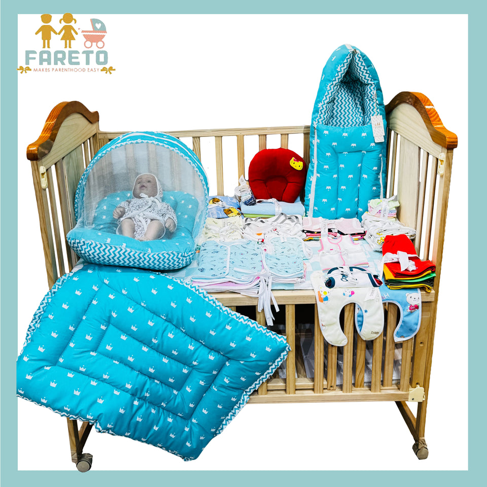 Fareto New Born Baby Hospital Essentials For All Moderate Season 75 in 1 (0-6 Months)