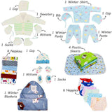 FARETO NEW BORN BABY WINTER ESSENTIALS 65 IN 1 NEW COMBO (0-6 MONTHS)(GREY MOON )(F434)