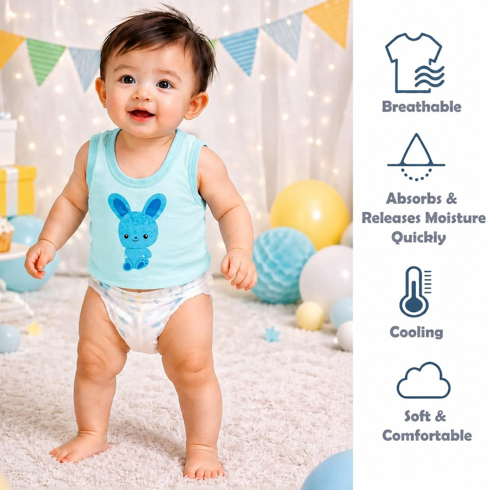 Fareto New Born Baby Cut Vest (Baniyan) Pack of 3 (F220)