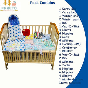 FARETO NEW BORN BABY MONSOON SEASON HOSPITAL ESSENTIALS PACK OF 66 ITEMS (0-6 MONTHS)