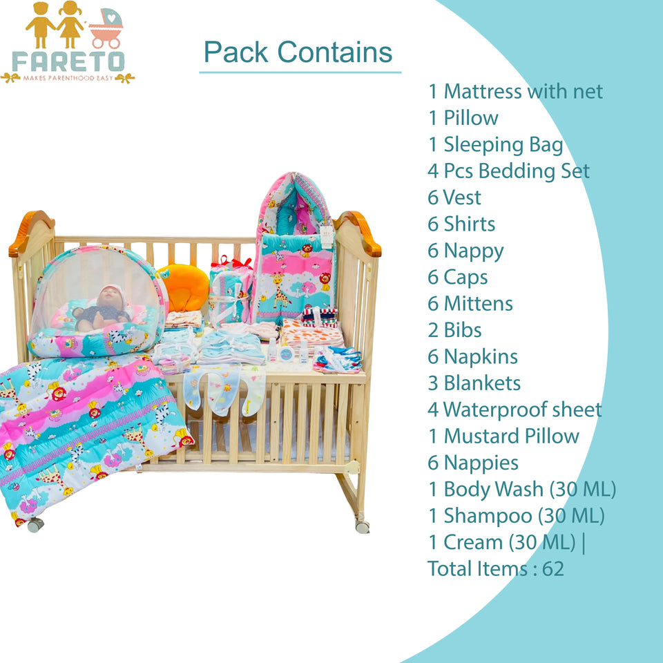 FARETO NEW BORN BABY SUMMER HOSPITAL ESSENTIALS 62IN1 (0-6M)