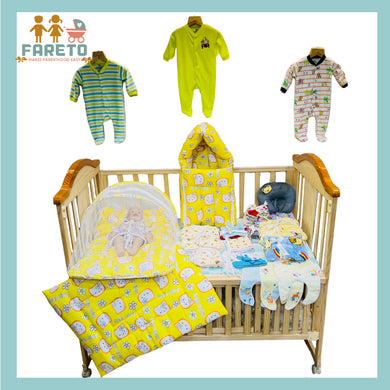 FARETO NEW BORN BABY WINTER ESSENTIALS 66 IN 1 NEW COMBO (0-6 MONTHS)