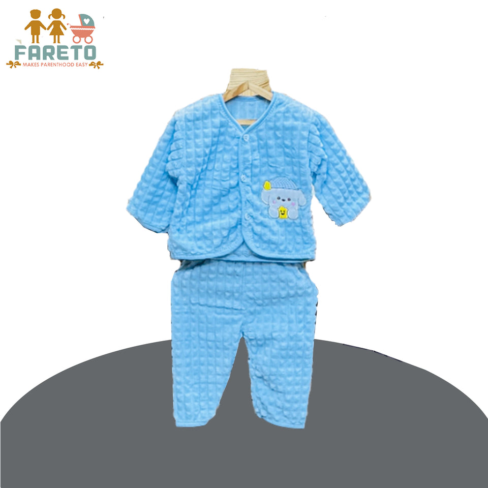 Fareto New Born Baby Winter Wear Clothing Set Pack Of 3 (0-3 Months)(Colors May Vary)